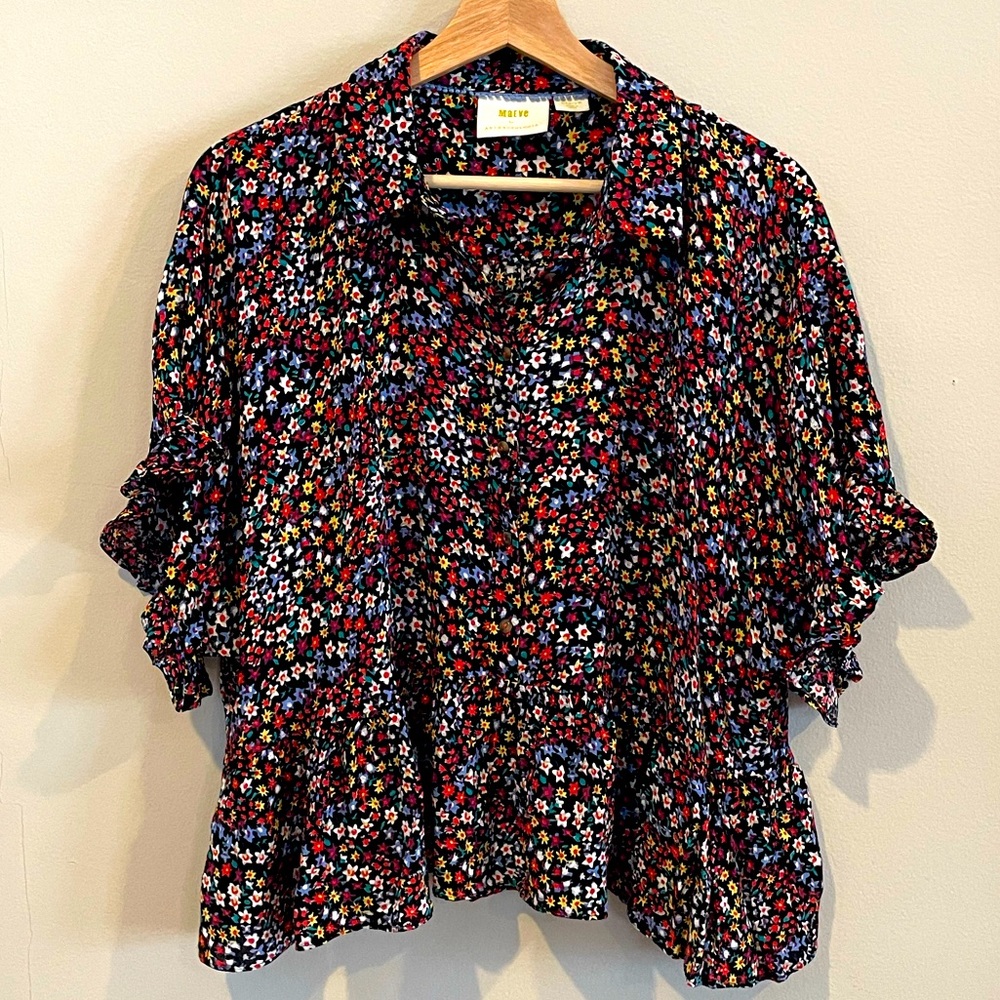 Maeve by Anthropologie Mallory Ruffled Blouse